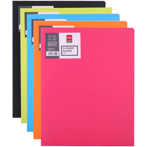 Папка-уголок Deli "RIO", А4, 2 кармана, 400 мкм, ассорти