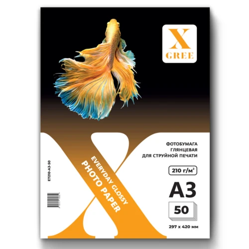 Фотобумага X-Gree "EVERYDAY" А3, 210 г/м2, глянцевая, односторонняя, 50 листов