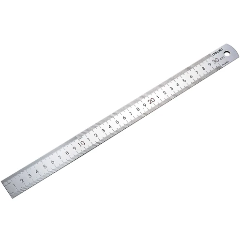 Линейка DELI 30 см, металл, серебристый