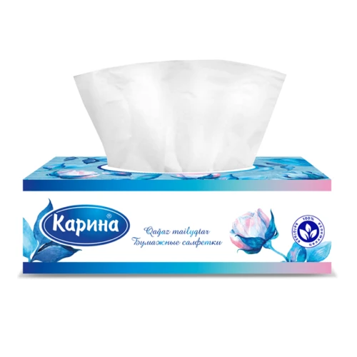 Салфетки бумажные Карина 2-слойные, 20*20 см, белые, 80 листов