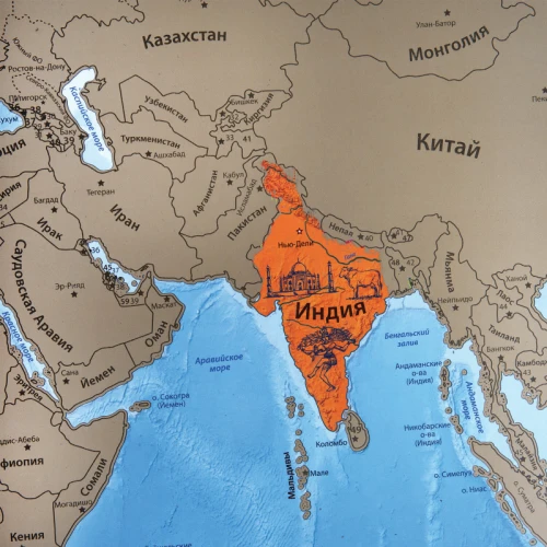 Скетч-карта мира политическая BRAUBERG 86*60 см, в тубусе