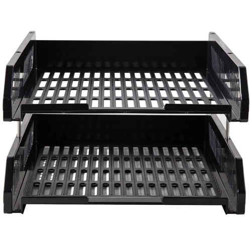 Лоток горизонтальный DELI 2 отделения, черный