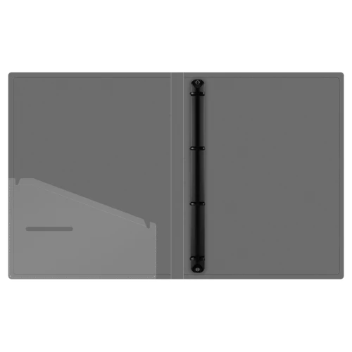 Папка на 4 кольцах Berlingo "No Secret" корешок 24 мм, полупрозрачная черная