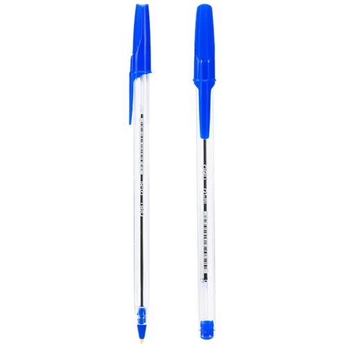 Ручка шариковая DELI "Think Q1" 0.7 мм, прозрачный корпус, синяя, 10 шт.