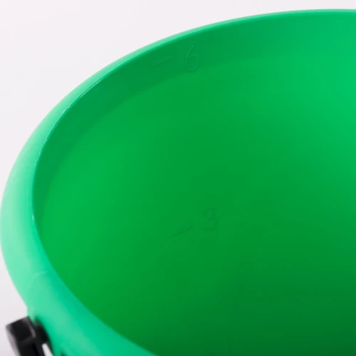 Ведро пищевое LAIMA пластик, с глянцевым узором, мерная шкала, зеленый, 6 л
