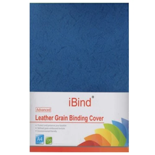 Обложка для переплета iBind "Кожа" А4, 230 г/кв.м, темно-синий, 100 листов