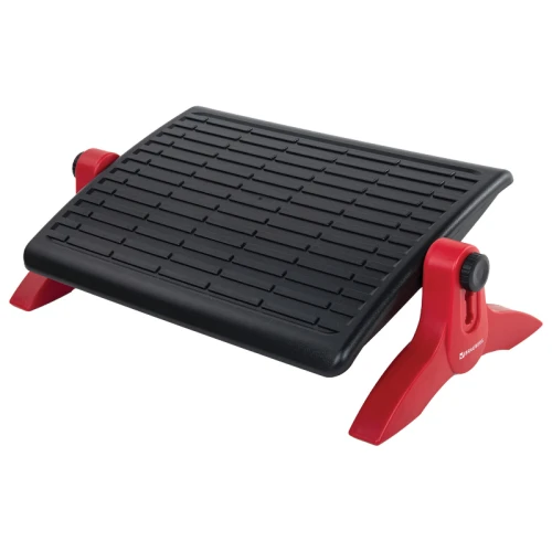 Подставка для ног BRAUBERG 45*32 см, регулируемые высота и угол наклона, черно-красный