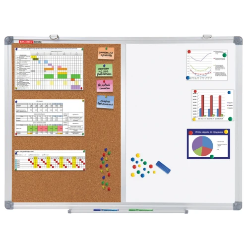 Доска магнитно-маркерная BRAUBERG "EXTRA" 45*60 см, комбинированная