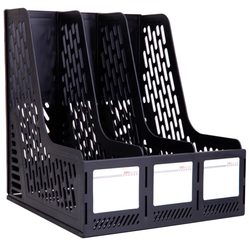 Лоток вертикальный DELI 3 отделения, чёрный