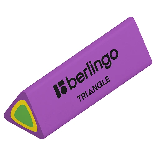 Ластик Berlingo "Triangle" треугольный, 44*15*15 мм, ассорти