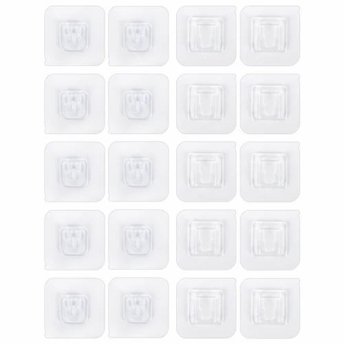 Крючки-кронштейны самоклеящиеся LAIMA 6*6 см, пластик, акриловый клей, 10 шт