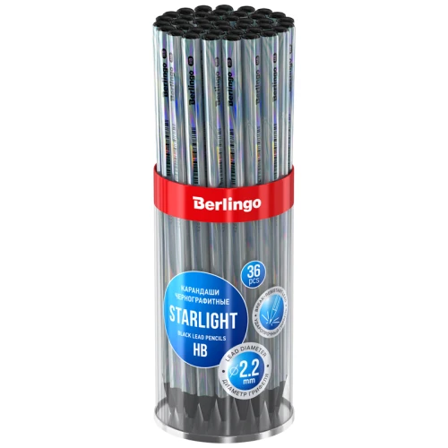 Карандаш чернографитный Berlingo "Starlight" HB, черное дерево, трехгранный