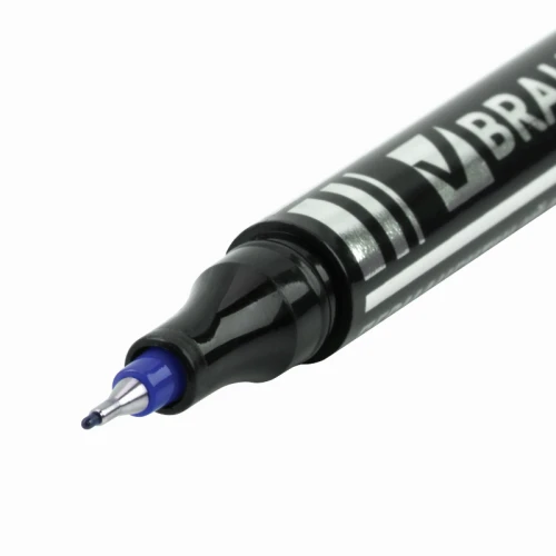 Маркер перманентный BRAUBERG "JET" супертонкий, 0.5 мм, синий