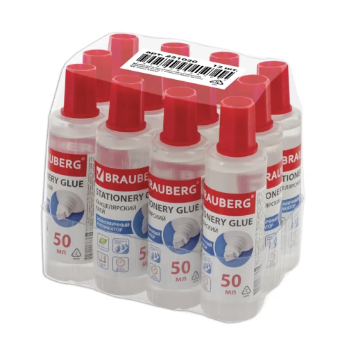 Клей канцелярский BRAUBERG, с аппликатором, 50 мл