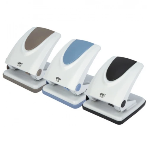 Дырокол до 35 листов DELI "PRO", металлический корпус, ассорти