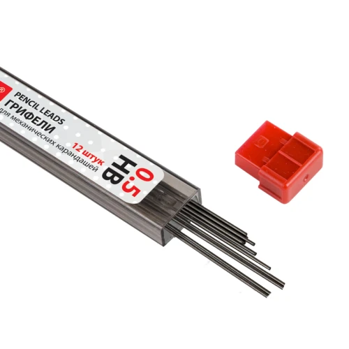 Грифели запасные BRAUBERG 0.5 мм, HB, 12 штук в тубе