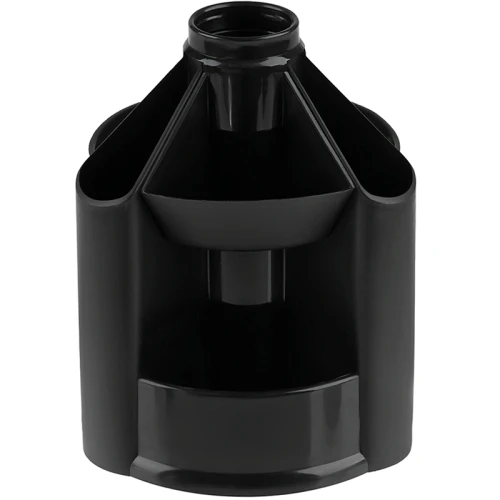 Настольная подставка СТАММ "Mini Desk", 10 отделений, вращающаяся, черная