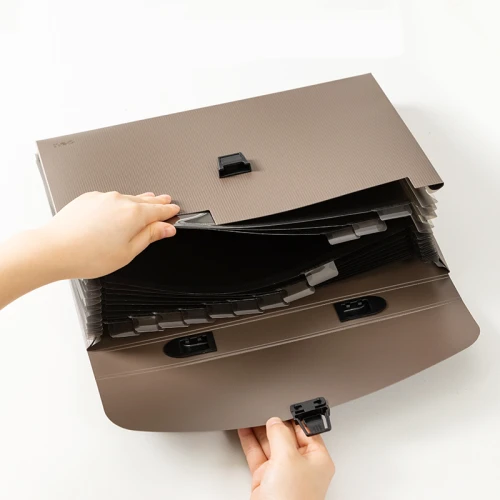 Папка-портфель DELI А4, 13 отделений, на защелке, ассорти