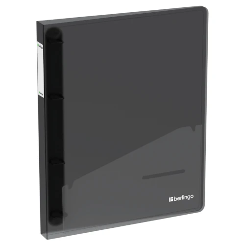 Папка на 4 кольцах Berlingo "No Secret" корешок 24 мм, полупрозрачная черная