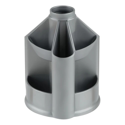 Настольная подставка СТАММ "Mini Desk", 10 отделений, вращающаяся, серая