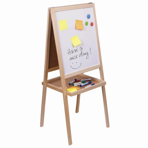 Доска-мольберт магнитно-маркерная и меловая ПИФАГОР 46*54 см, двусторонняя, чёрный/белый