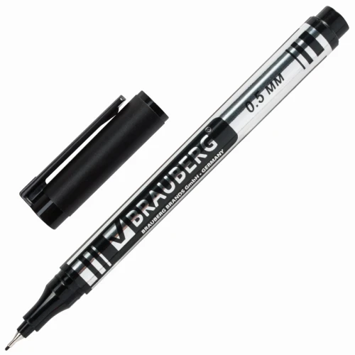 Маркер перманентный для CD/DVD BRAUBERG 0,5 мм, черный