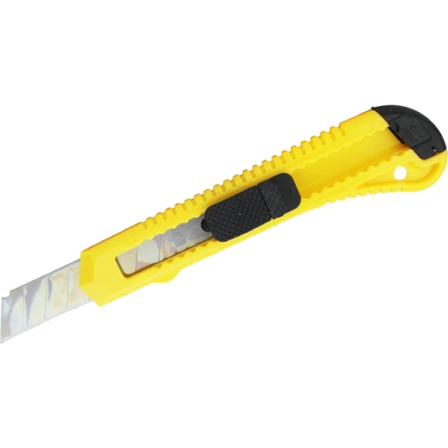 Нож канцелярский BASY 18 мм, фиксатор, желтый