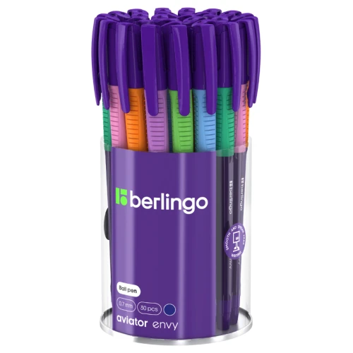 Ручка шариковая Berlingo "Aviator Envy" 0.7 мм, корпус ассорти, синяя