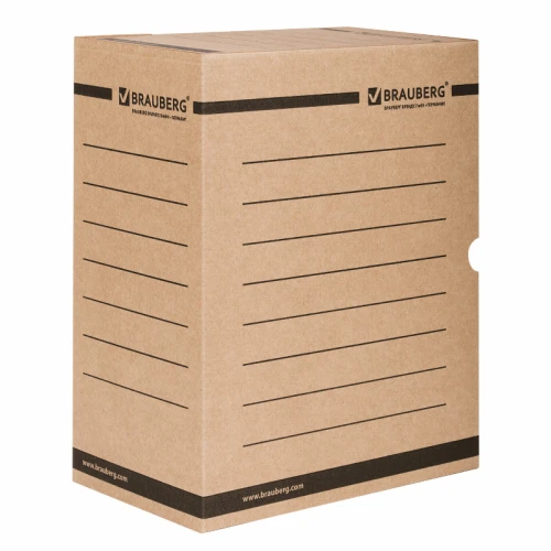 Папка архивная BRAUBERG А4, с клапаном, 150 мм, бурый, до 1400 листов