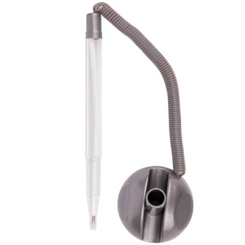 Ручка шариковая на подставке OfficeSpace "Reception"0.7 мм, серый корпус, синяя