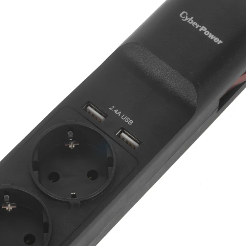 Сетевой фильтр CyberPower P0420SUC0-DE 4 розетки, 2 разъема USB, 1,8 м, черный