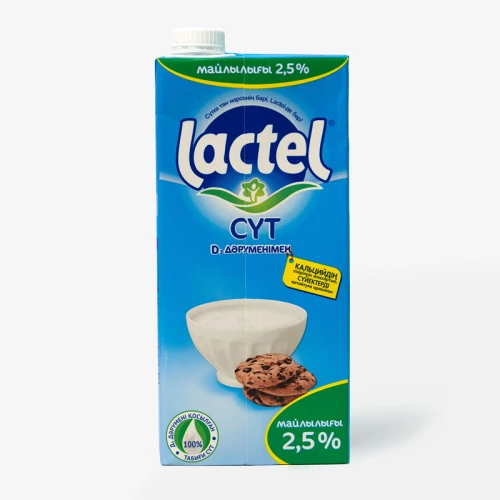 Молоко Lactel с витамином D жирность 2.5%, 1 л, тетрапакет