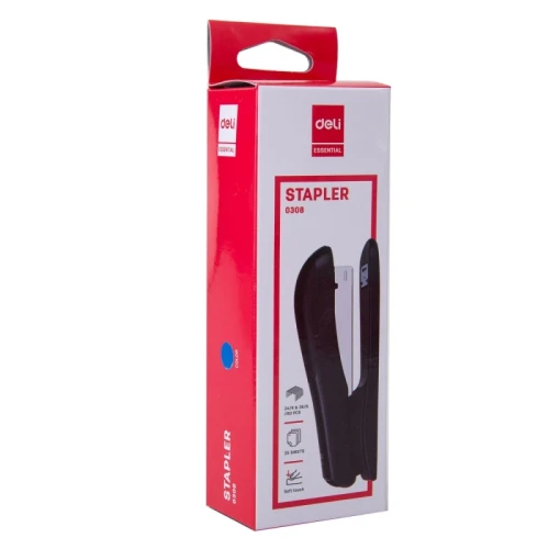 Степлер до 25 листов DELI "E0308" пластик, №24/6, ассорти