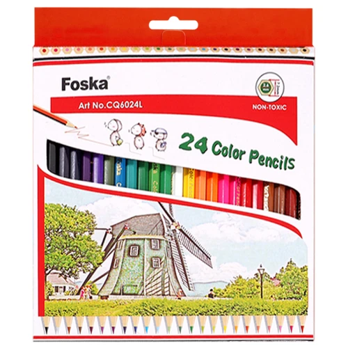 Карандаши цветные Foska шестигранные, 24 цвета