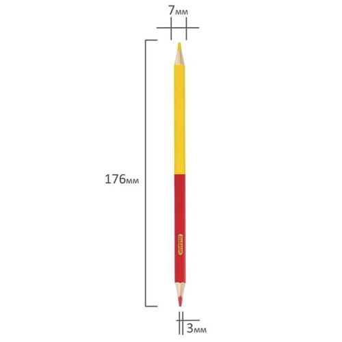 Карандаши цветные ПИФАГОР двусторонние, 24 цвета, картонная упаковка