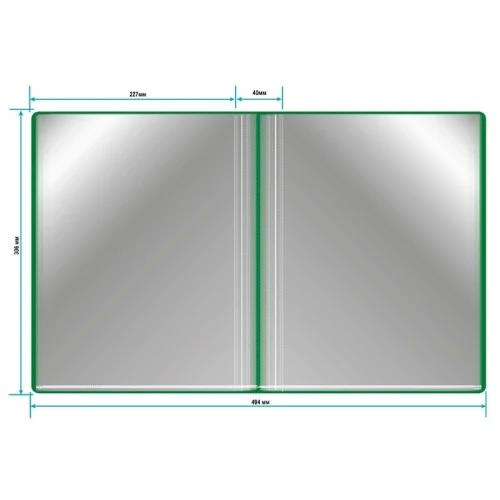 Папка 80 вкладышей БЮРОКРАТ А4, 800 мкм, зеленая