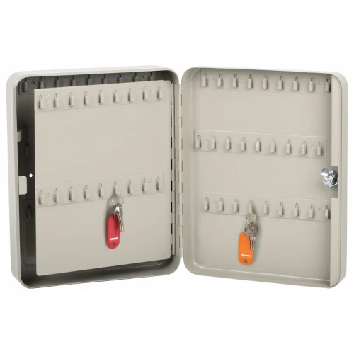 Ключница BRAUBERG на 90 ключей, 300*240*80 мм, ключевой замок, серый