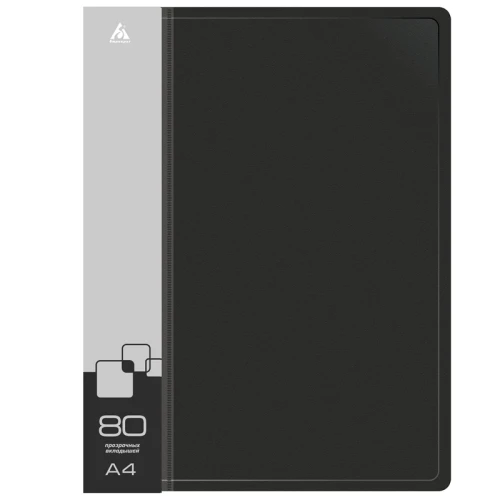 Папка 80 вкладышей БЮРОКРАТ А4, 800 мкм, черная