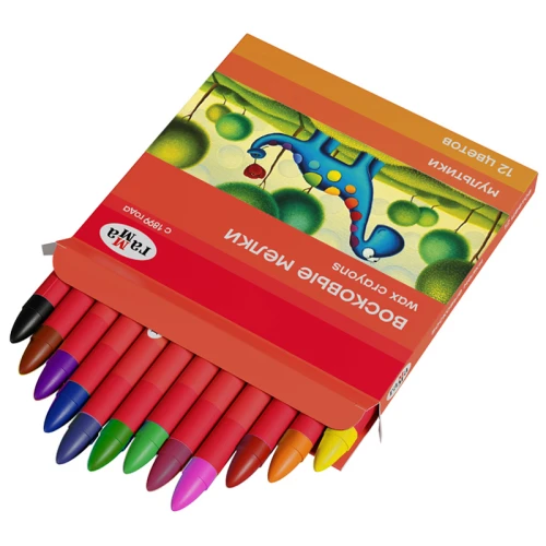 Мелки восковые Гамма "Мультики" круглые, 12 цветов