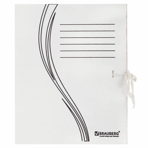 Папка архивная BRAUBERG А4, с завязками, 75 мм, белый, до 700 листов