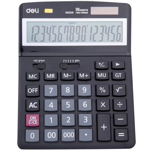 Калькулятор настольный DELI 39259, 16 разрядов, черный