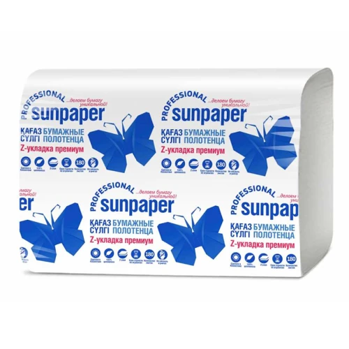 Полотенца бумажные Sunpaper "Premium" 2-слойные, 22*20 см, 200 листов