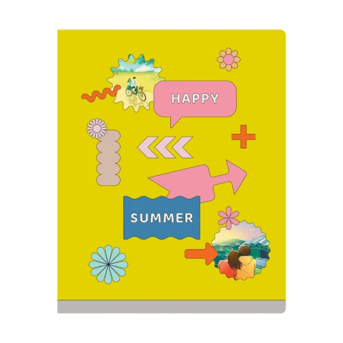 Тетрадь BG "Happy Summer" А5, в линейку, 40 листов, матовая ламинация, ассорти, эконом