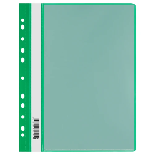 Папка 10 вкладышей СТАММ А4, 160 мкм, зеленая, с перфорацией