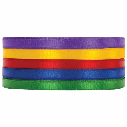 Лента атласная для прошивки документов длина 32 м, ширина 0,5 см, ассорти