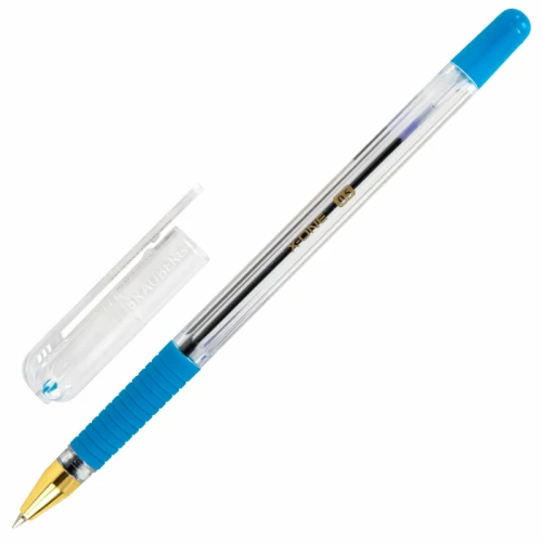 Ручка шариковая BRAUBERG "X-ONE" 0.5 мм, прозрачный корпус, синяя, 10 шт.