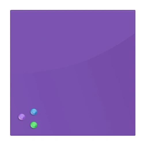 Доска стеклянная BRAUBERG 45*45 см, магнитно-маркерная, 3 магнита, фиолетовая