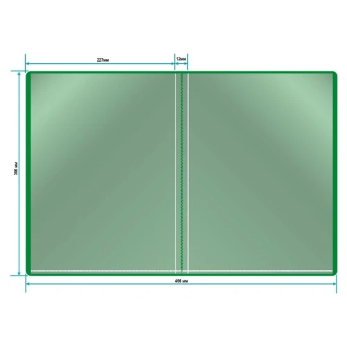 Папка 10 вкладышей БЮРОКРАТ А4, 600 мкм, зеленая
