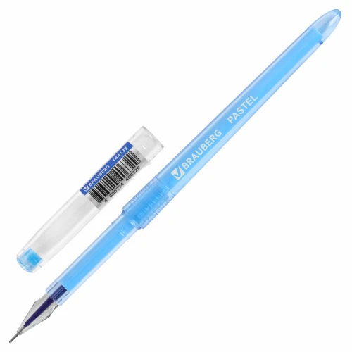 Ручка гелевая BRAUBERG "PASTEL" 0.5 мм, корпус ассорти, синяя