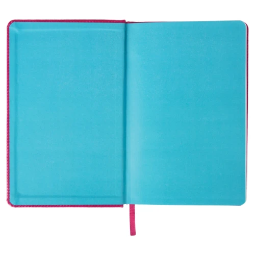 Ежедневник недатированный BRAUBERG "Rainbow" А5, кожзам, гибкий, 136 л., розовый